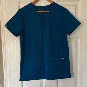 FIGS Women's Teal V-Neck Scrub Top